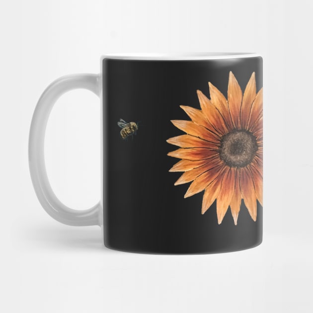 Bumble Bee and Sunflower Graphic by SistersInArtN